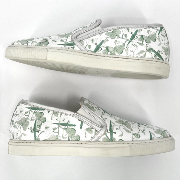 CESARE PACIOTTI 4US Shoes Women 36 White Green Butterfly Printed Slip On Sneaker - Picture 4 of 11